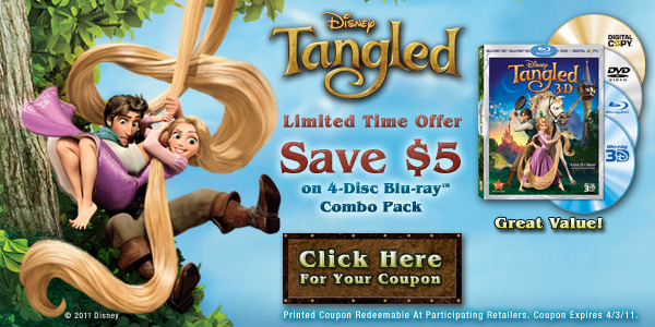 Win It One of you will win a copy of Tangled Bluray Combo Pack plus one 