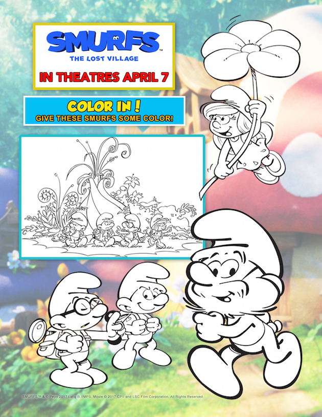 Smurfs The Lost Village Printable Coloring Sheets Win Tickets To The