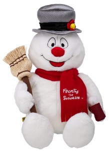 Frosty the Snowman with scarf, broomstick and corn cob pipe