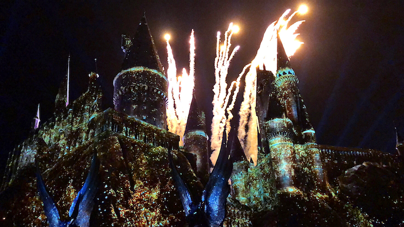 Nighttime Lights at Hogwarts Castle