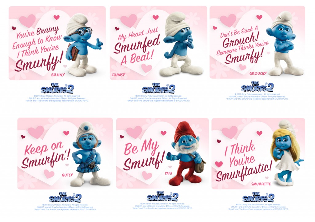 The Smurfs 2 Valentine's Day-Cards