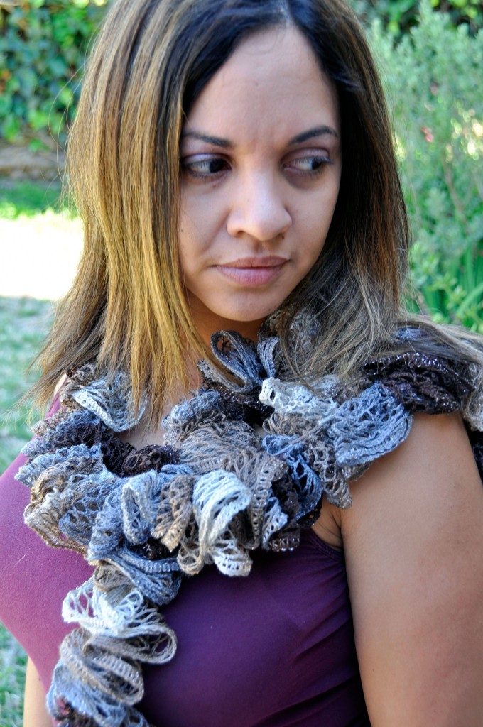 crochet ruffle scarf