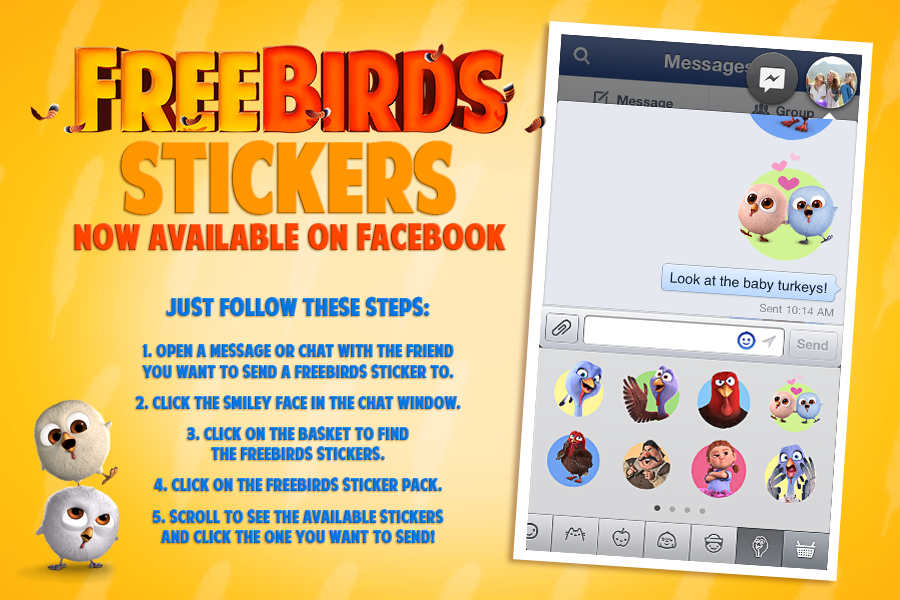 Free Birds Facebook Stickers