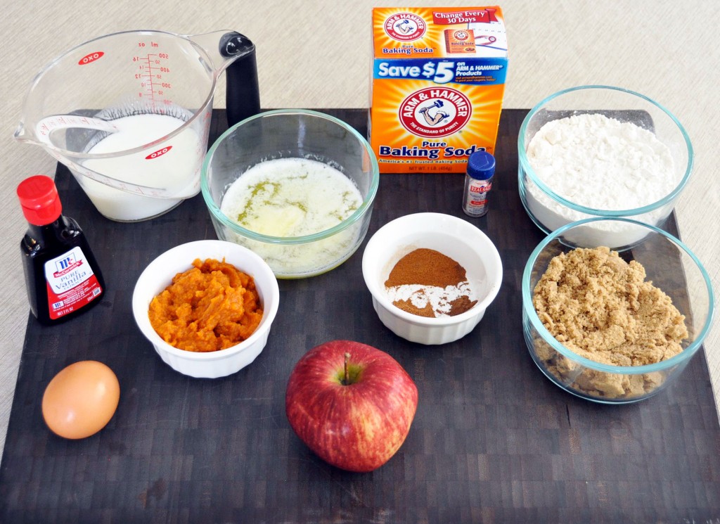 Ingredients for Pumpkin Apple Spice Muffins