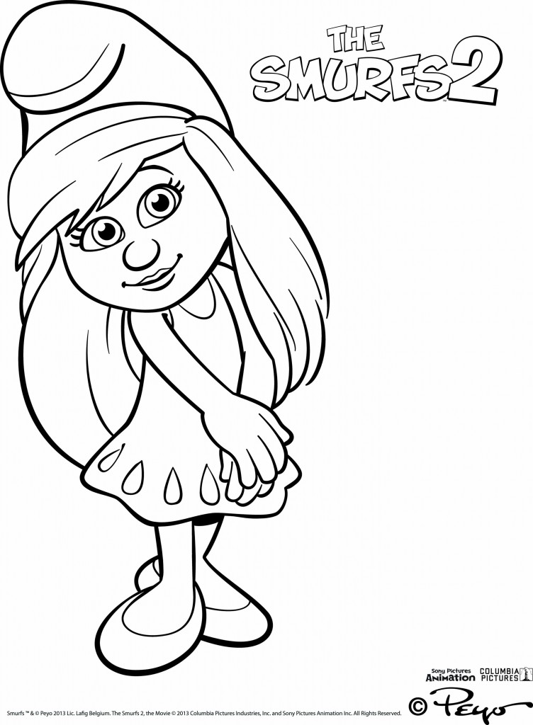 Smurfette Coloring Sheet