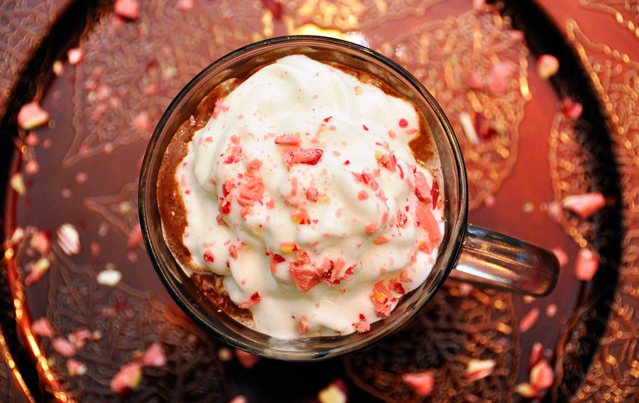 Recipe for Hot Chocolate Peppermint Ice Cream Float