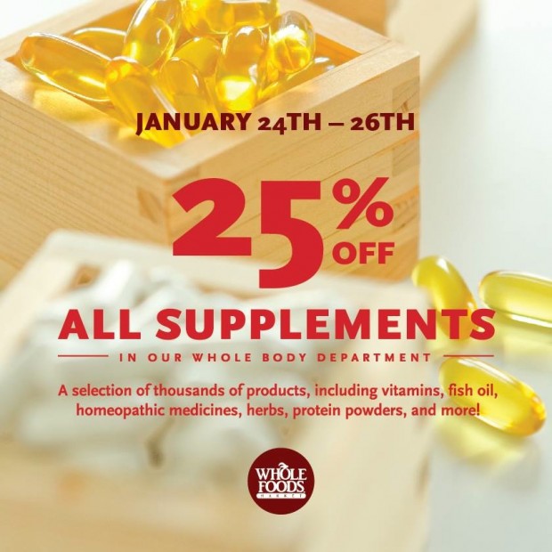 Save 25 During the 3 Day Whole Body Sale at Whole Foods Market