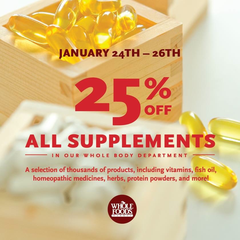 3 Day Whole Body Sale at Whole Foods Market