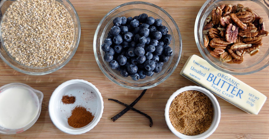 Slow Cooker Blueberries and Cream Steel Cut Oatmeal Ingredients