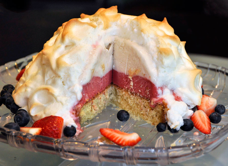 Red, White, and, Blue Baked Alaska Recipe