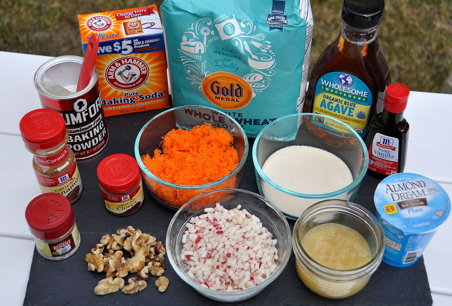 Vegan Carrot Radish Muffins Recipe Ingredients