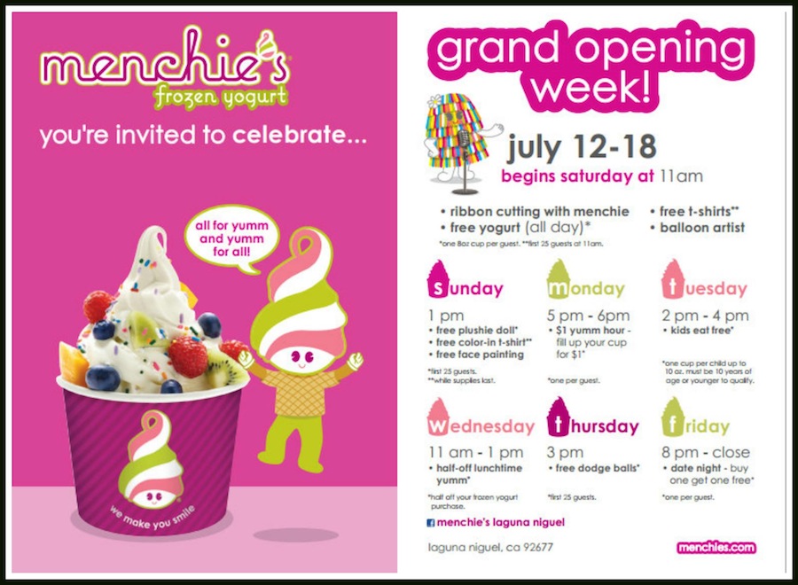 Menchie's Frozen Yogurt Debuts in Laguna Niguel *Giveaway* Rockin Mama™