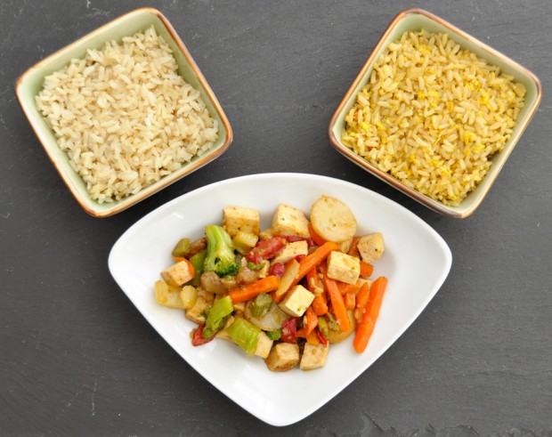 Stir-Fry Tofu, Vegetables and Rice