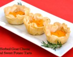 Herbed Goat Cheese and Sweet Potato Tarts