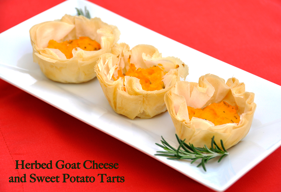 Herbed Goat Cheese And Sweet Potato Tarts