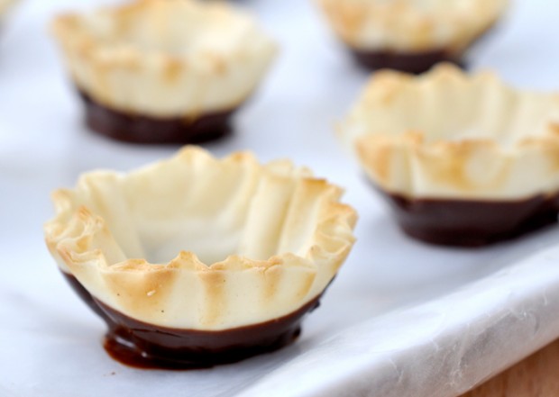 Chocolate Dipped Phyllo Shells
