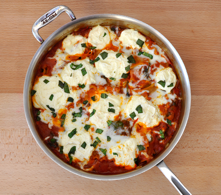 One Skillet Three Cheese Vegetarian Lasagna Rockin Mama™