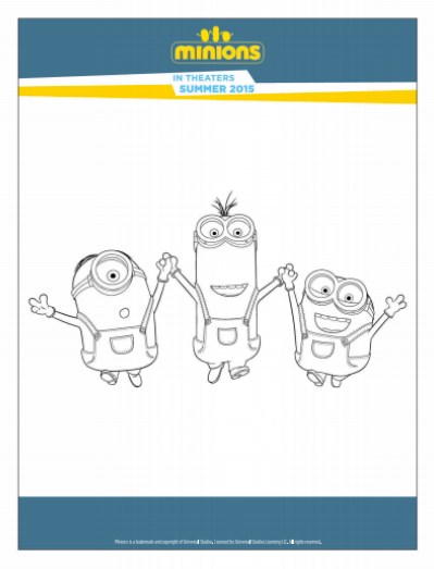 minion coloring page banana