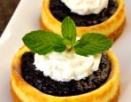 Mini Boysenberry Sour Cream Cheesecakes