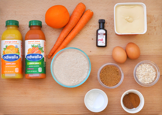 Orange Carrot Muffin Ingredients