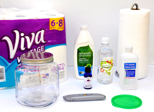 DIY Cleaning Wipes Supplies