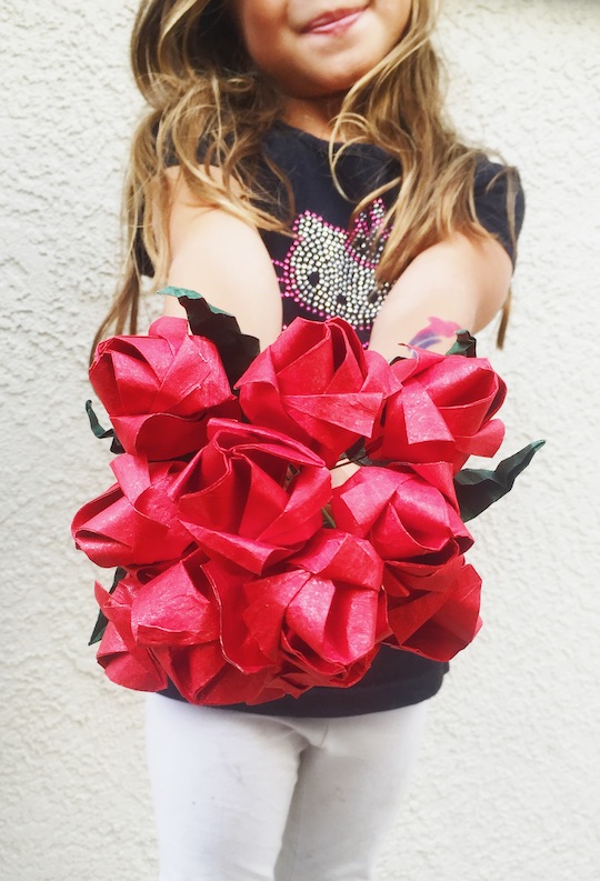 DIY Origami Rose Bouquet