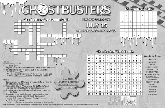 Ghostbusters Activity Sheet