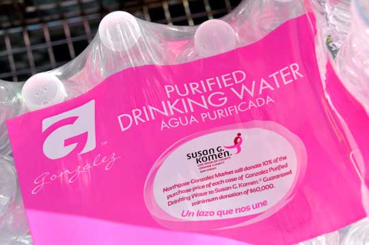 Bottled Water at Northgate Market -  Mammograms Save Lives