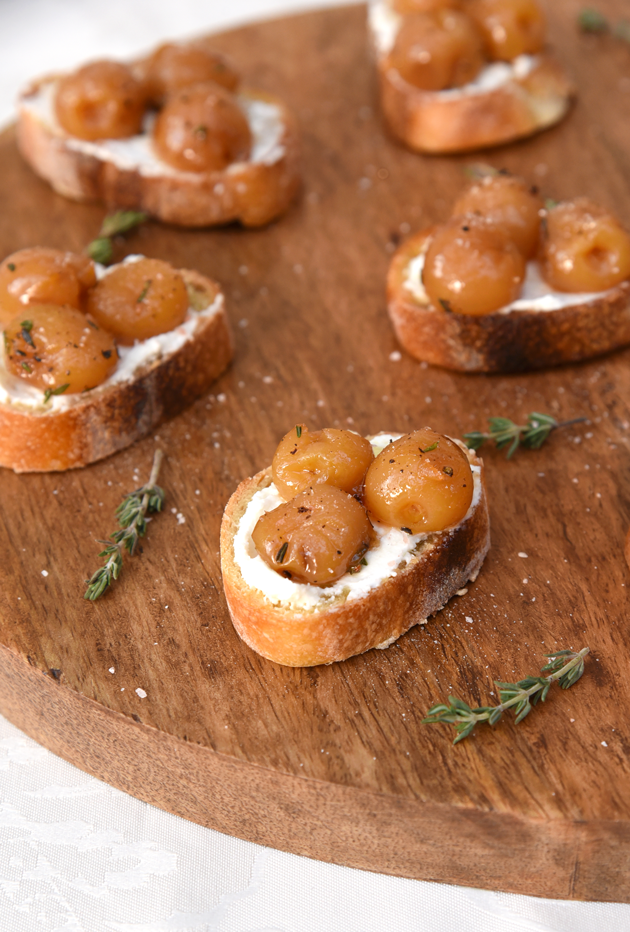 Cherry and Goat Cheese Crostini