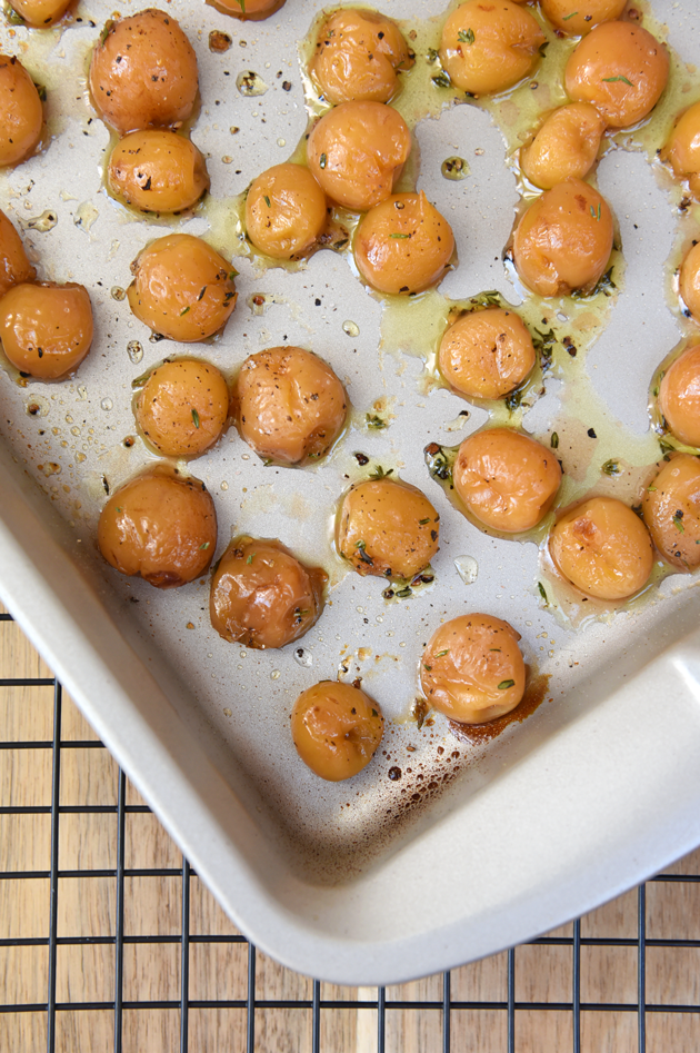 Roasted Cherries - Cheese Crostini