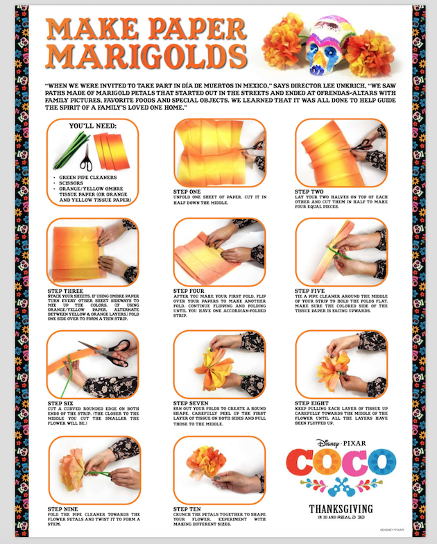 Disney Pixar Coco Paper Marigolds