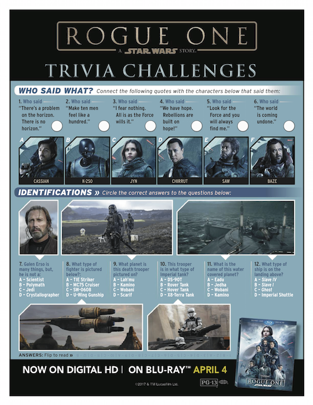 Rogue One Trivia Challenges