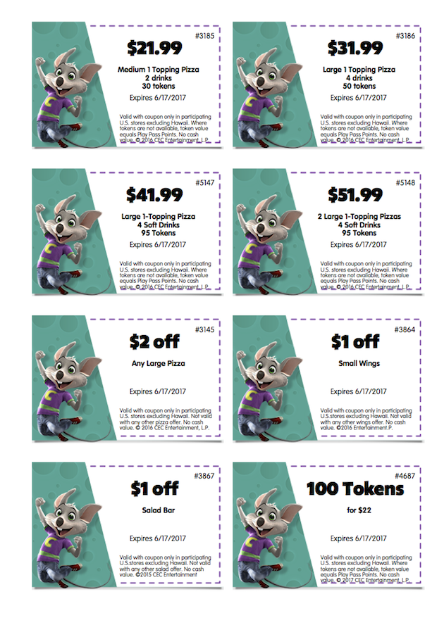 Chuck E Cheeses Coupons