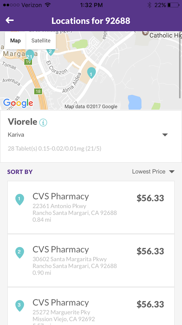 SearchRX App - Reduce Health Care Costs