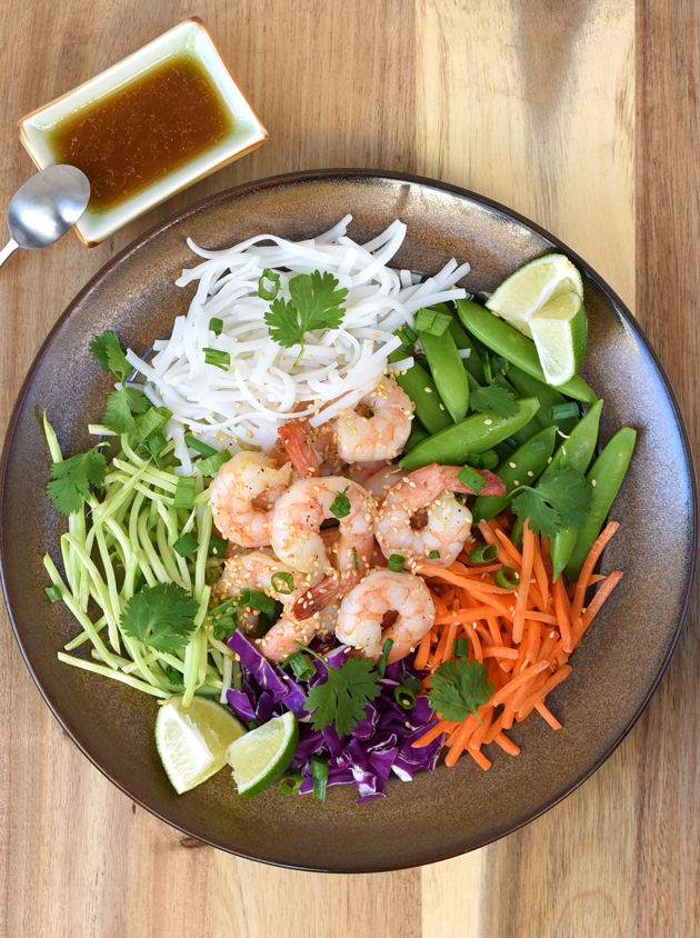 Asian Rice Noodle Shrimp Salad