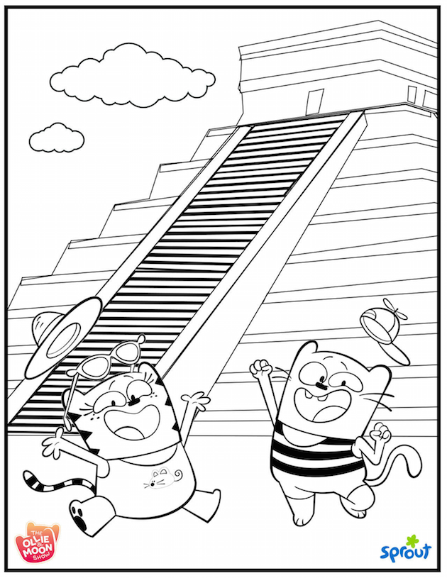 Ollie and Moon Mexico Coloring Page