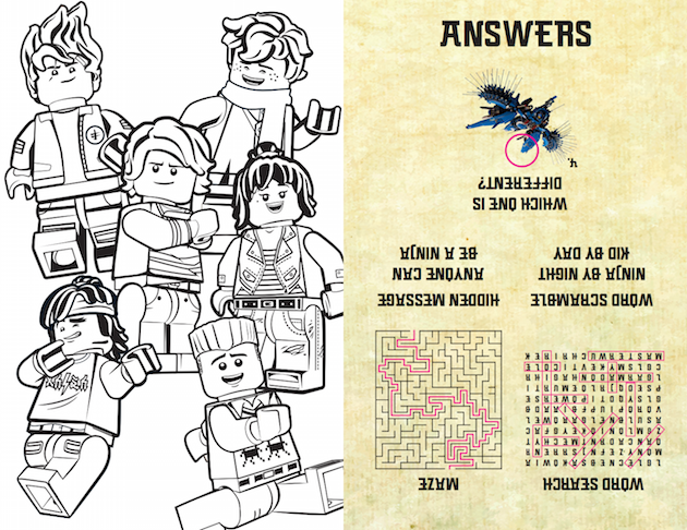 LEGO NINJAGO Answer Sheet