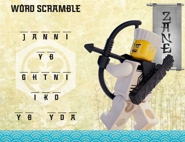 LEGO NINJAGO Word Scramble