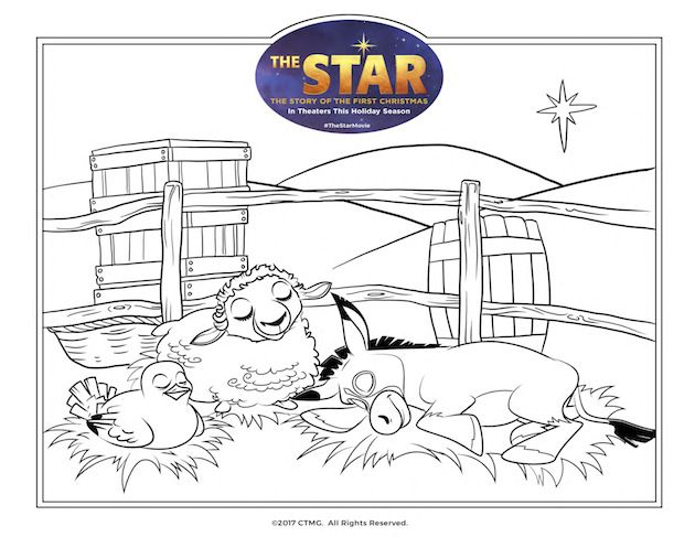 Animal Manger Coloring Sheet