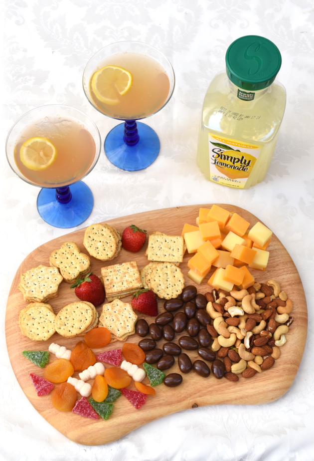 Cheese Platter and Sparkling Lavender Lemonade