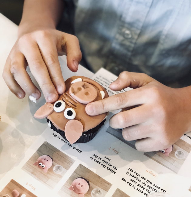 Making Early Man Cupcakes