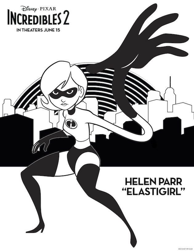 Elastigirl Incredibles 2 Coloring Sheet