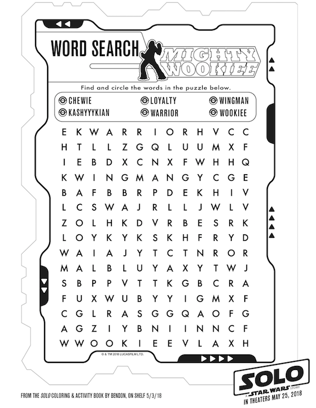 Han Solo Word Search