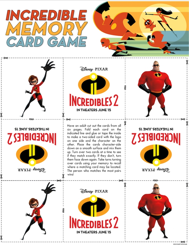 Incredibles 2 Memory Game