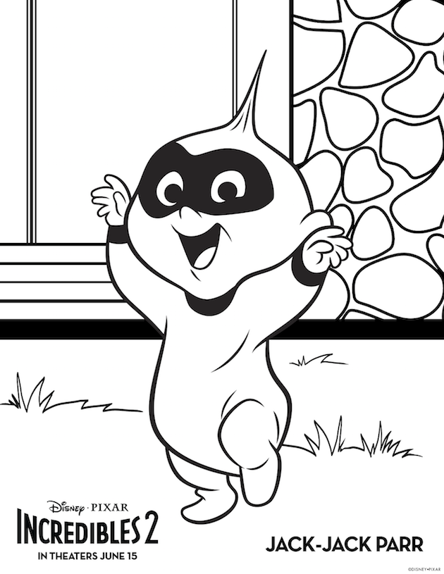 Jack Jack Incredibles 2 Coloring Sheet