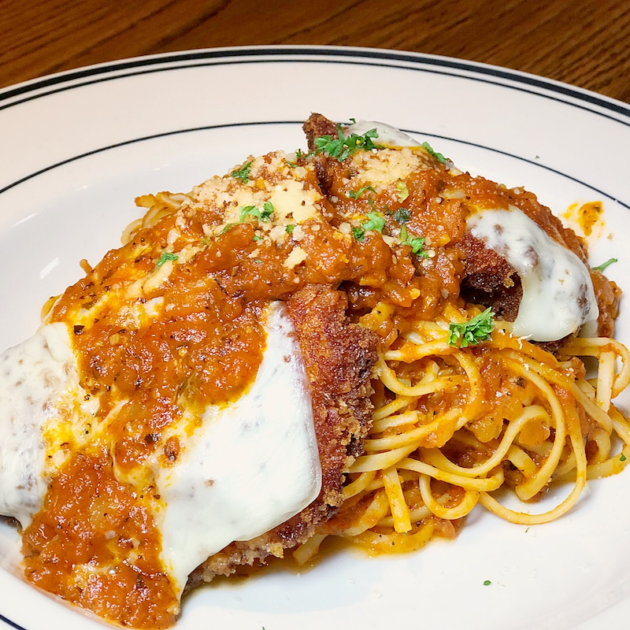 Parmesan Crusted Chicken Pasta