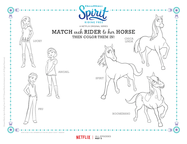 Spirit Riding Free Coloring Page