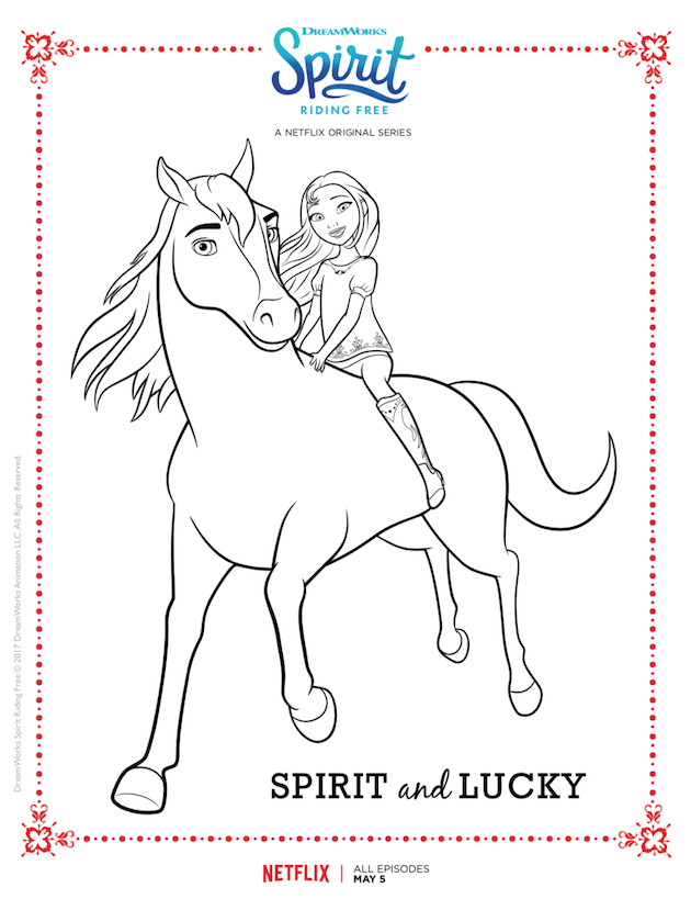 Spirit Riding Free Coloring Sheet