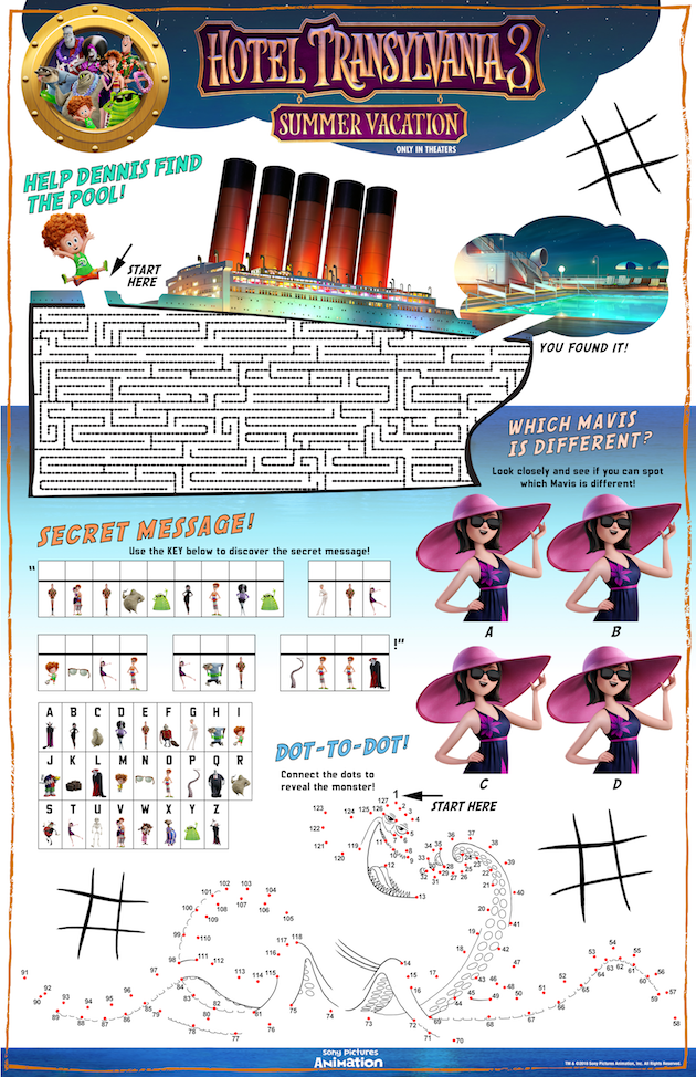 Hotel Transylvania 3 Activity Sheet