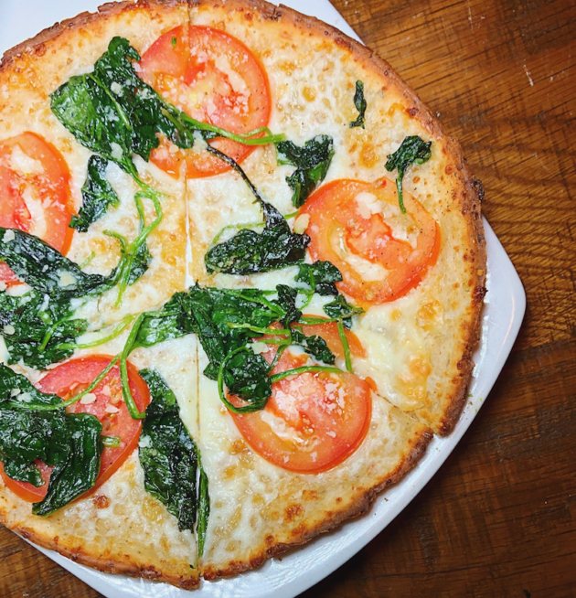 Tomato and Spinach Pizza